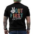 Peace Out First Grade Last Day Of School 2022 Graduation Men's Back Print T-shirt
