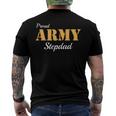 Proud Army Stepdad Fathers Day Men's Back Print T-shirt