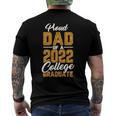 Mens Proud Dad Of A 2022 Graduate Graduation College Student Papa Men's Back Print T-shirt