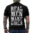 Real Men Daughter Fathers Day Dad Men's Back Print T-shirt