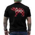 Red Buffalo Plaid Daddy Bear Matching Family Christmas Pj Men's Back Print T-shirt