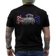 Red White Blue Tractor Usa Flag 4Th Of July Patriot Farmer Men's T-shirt Back Print
