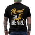 Respect The Beard Pogona & Bearded Dragon Men's Crewneck Short Sleeve Back Print T-shirt