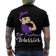 Rett Syndrome Warrior Purple Women Purple Ribbon Rett Syndrome Rett Syndrome Awareness Men's Crewneck Short Sleeve Back Print T-shirt