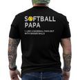 Softball Papa Like A Baseball But With Bigger Balls Father Men's Back Print T-shirt