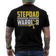 Mens Stepdad Childhood Cancer Awareness Survivor Ribbon Warrior Men's Back Print T-shirt