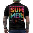 Summer Vibes Tie Dye Hello Summer Vacation Men's Crewneck Short Sleeve Back Print T-shirt