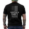 Taxation Is Theft American Flag 4Th Of July Men's Back Print T-shirt
