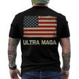 Ultra Maga United State Flag Men's Crewneck Short Sleeve Back Print T-shirt