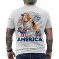 Beagle American Flag Sunglasses 708 Shirt Men's Crewneck Short Sleeve Back Print T-shirt