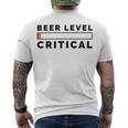 Beer Level Critical Men's Crewneck Short Sleeve Back Print T-shirt