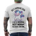 Best Womancorn Funny Unicorn Dabbing Gift Like A Normal Best Woman But More Awesome Men's Crewneck Short Sleeve Back Print T-shirt