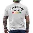 Blessed To Be Called Papa Sticker Men's Crewneck Short Sleeve Back Print T-shirt