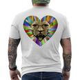 Colored Lion Heart Men's Crewneck Short Sleeve Back Print T-shirt