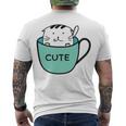 Cute Cat In Mug Men's Crewneck Short Sleeve Back Print T-shirt