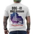 Ddg - 41 Hmas Brisbane Men's Crewneck Short Sleeve Back Print T-shirt