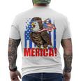 Eagle American Flag Usa Flag Mullet Eagle 4Th Of July Merica Men's Back Print T-shirt