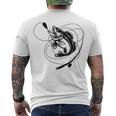 Fishing Bass Sticker Men's Crewneck Short Sleeve Back Print T-shirt