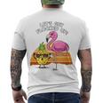 Lets Get Flocked Up Pineapple Flamingo Party Hawaiian Men's Back Print T-shirt