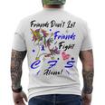 Friends Dont Let Friends Fight Chronic Fatigue Syndrome Cfs Alone Unicorn Blue Ribbon Chronic Fatigue Syndrome Support Cfs Awareness Men's Crewneck Short Sleeve Back Print T-shirt