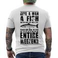 Give A Man A Fish And He Will Eat For Day Men's Crewneck Short Sleeve Back Print T-shirt