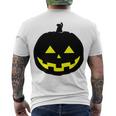 Happy Halloween Scary Black Pumpkin Pattern Men's Crewneck Short Sleeve Back Print T-shirt