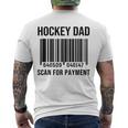 Hockey Dad Scan For Payment Sport Dad Fathers Day Men's Back Print T-shirt