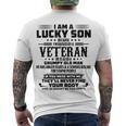 I Am A Lucky Son Because Im Raised By A Veteran Men's Crewneck Short Sleeve Back Print T-shirt