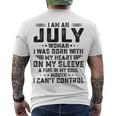 I Am An July Woman I Was Born With My Heart On My Sleevepng V2 Men's Crewneck Short Sleeve Back Print T-shirt