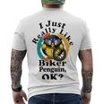 I Really Like Biker Penguin Ok Men's Crewneck Short Sleeve Back Print T-shirt