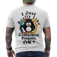 I Really Like Gentleman Penguin Ok Men's Crewneck Short Sleeve Back Print T-shirt