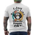 I Really Like Howdy Penguin Ok Men's Crewneck Short Sleeve Back Print T-shirt