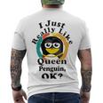 I Really Like Queen Penguin Ok Men's Crewneck Short Sleeve Back Print T-shirt