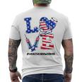 Love Healthcare Worker 4Th Of July American Flag Patriotic Men's Back Print T-shirt