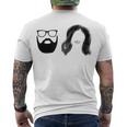 Man With Beard And Glasses With Woman Wavy Hair Men's Crewneck Short Sleeve Back Print T-shirt