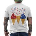 Memorial Day 4Th Of July Holiday Patriotic Ice Cream Men's Crewneck Short Sleeve Back Print T-shirt