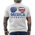 Merica Patriotic Usa Flag Sunglusses 4Th Of July Usa Men's T-shirt Back Print
