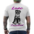 Miniature Schnauzer At Home Love Consultant Multi Tasking Dog Men's Crewneck Short Sleeve Back Print T-shirt