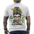 One Lucky Grandma Shamrock Plaid Leopard St Patricks Day Men's Crewneck Short Sleeve Back Print T-shirt