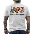 Peace Love Beach Summer Vacation 184 Shirt Men's Crewneck Short Sleeve Back Print T-shirt