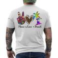 Peace Love Beach Summer Vacation Beach 185 Shirt Men's Crewneck Short Sleeve Back Print T-shirt