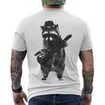 Raccoon Wielding Ukulele Men's Crewneck Short Sleeve Back Print T-shirt