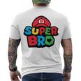 Super Bro Funny Brother Video Gaming Lover Gift Birthday Holiday By Mesa Cute Men's Crewneck Short Sleeve Back Print T-shirt