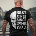 1977 September Birthday V2 Men's Crewneck Short Sleeve Back Print T-shirt Gifts for Old Men