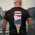 4Th Of July Patriotic Ice Cream For Independence Day Men's T-shirt Back Print Gifts for Old Men
