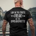 Accountant Lady In The Sheets Freak In The Spreadsheets Men's Back Print T-shirt Gifts for Old Men