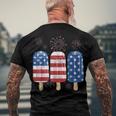 America 4Th Of July Popsicle Ice Cream Us Flag Patriotic Men's T-shirt Back Print Gifts for Old Men