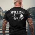 America Spilling Tea Since 1773 4Th Of July Independence Day Men's Back Print T-shirt Gifts for Old Men
