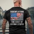 American Flag With Inflation Graph Biden Flation Men's Back Print T-shirt Gifts for Old Men
