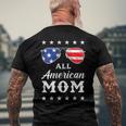 Womens All American Mom Us Flag Sunglasses 4Th Of July Men's Back Print T-shirt Gifts for Old Men